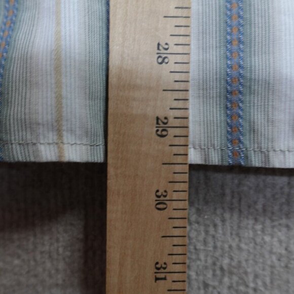 Kuhl Shirt Large Beige Striped Sleeve Cotton Blend Bohemian - Picture 10 of 11